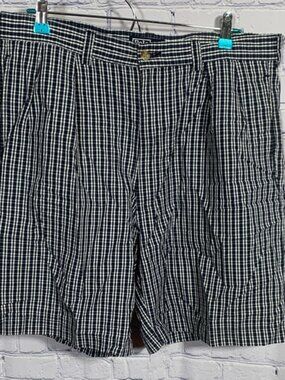 Polo Ralph Lauren Mens VTG Plaid Checkered Shorts Navy Size 35 Preppy Golf Prep